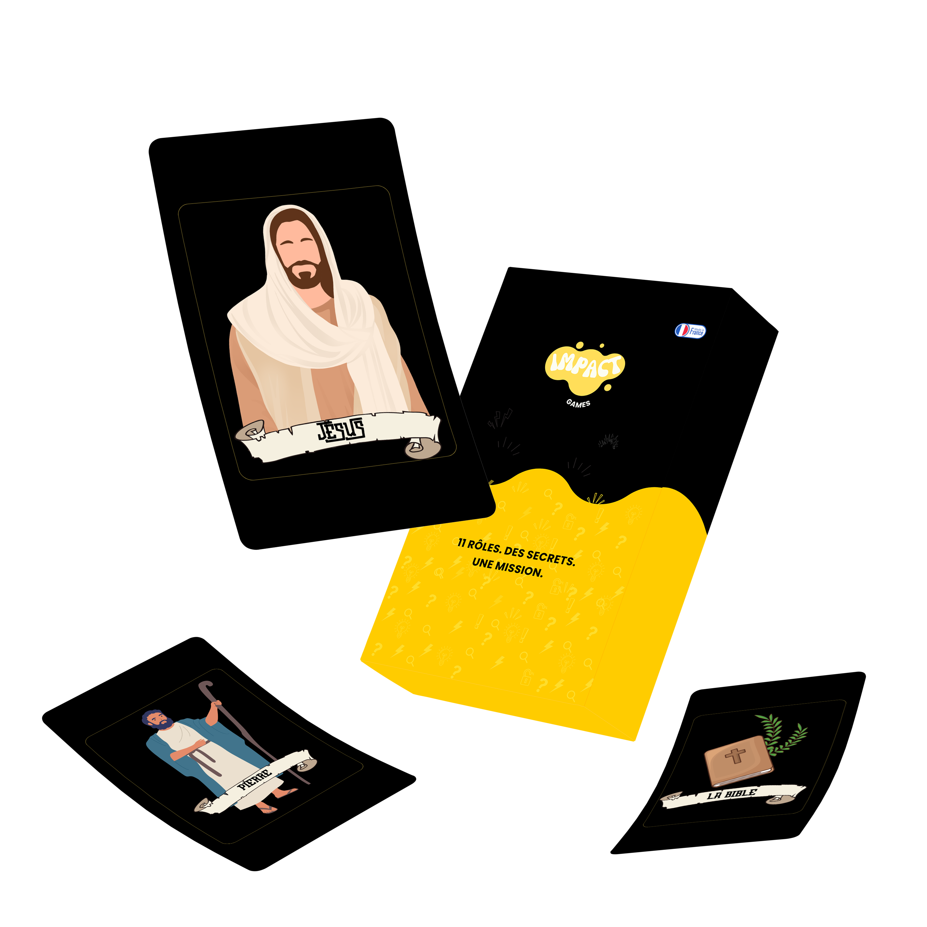 Cartes et boîte du jeu Les Élus